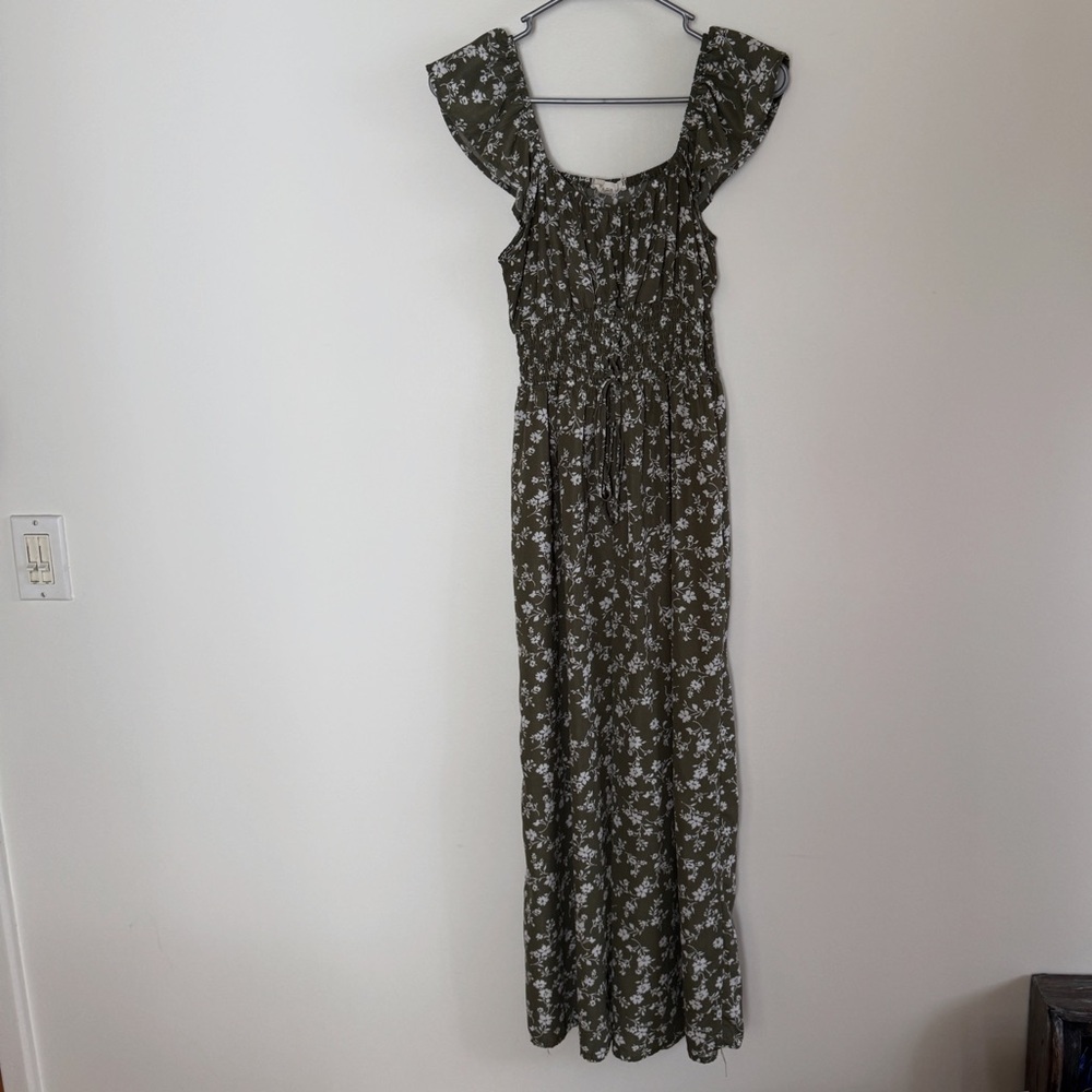 Floral Olive Jumpsuit